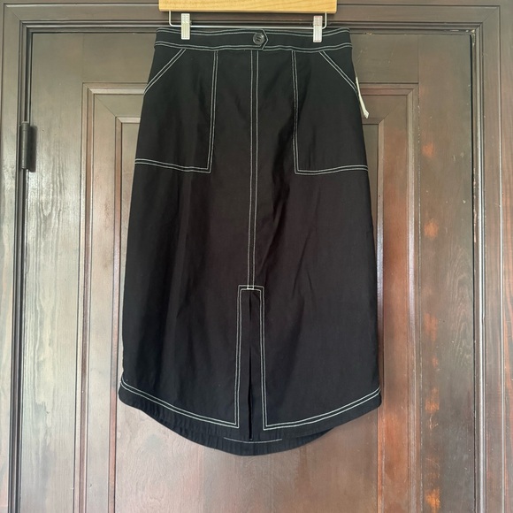 NWT Anthropologie Maeve Black Front-Slit Utility Skirt, Size 12 - Picture 4 of 9
